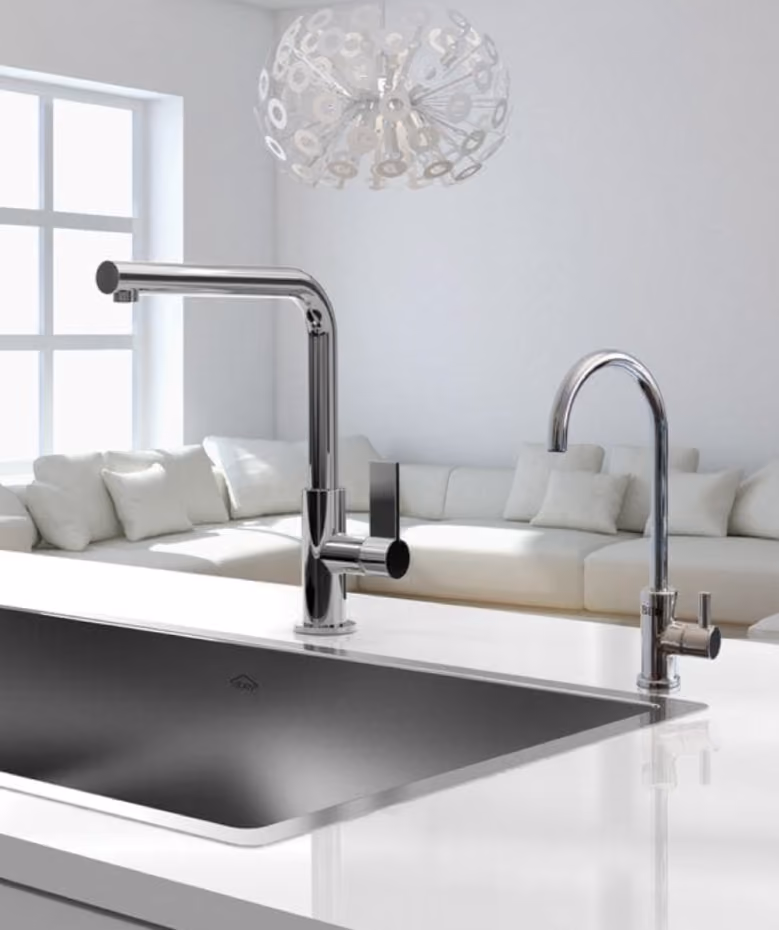 Billi Slimline filtered water tap in a home kitchen