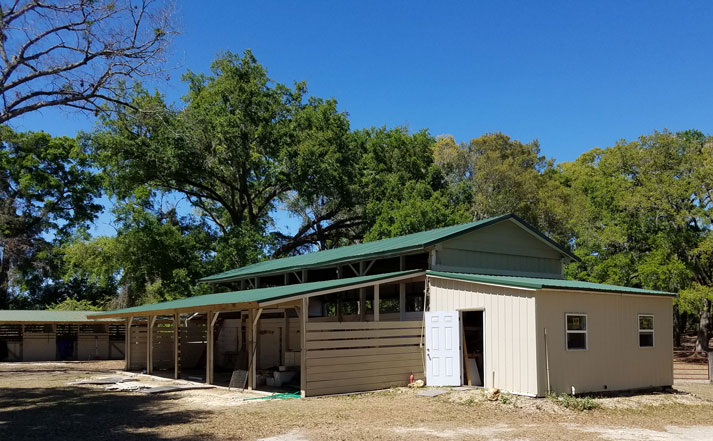 Roof replacement on an old barn in Florida