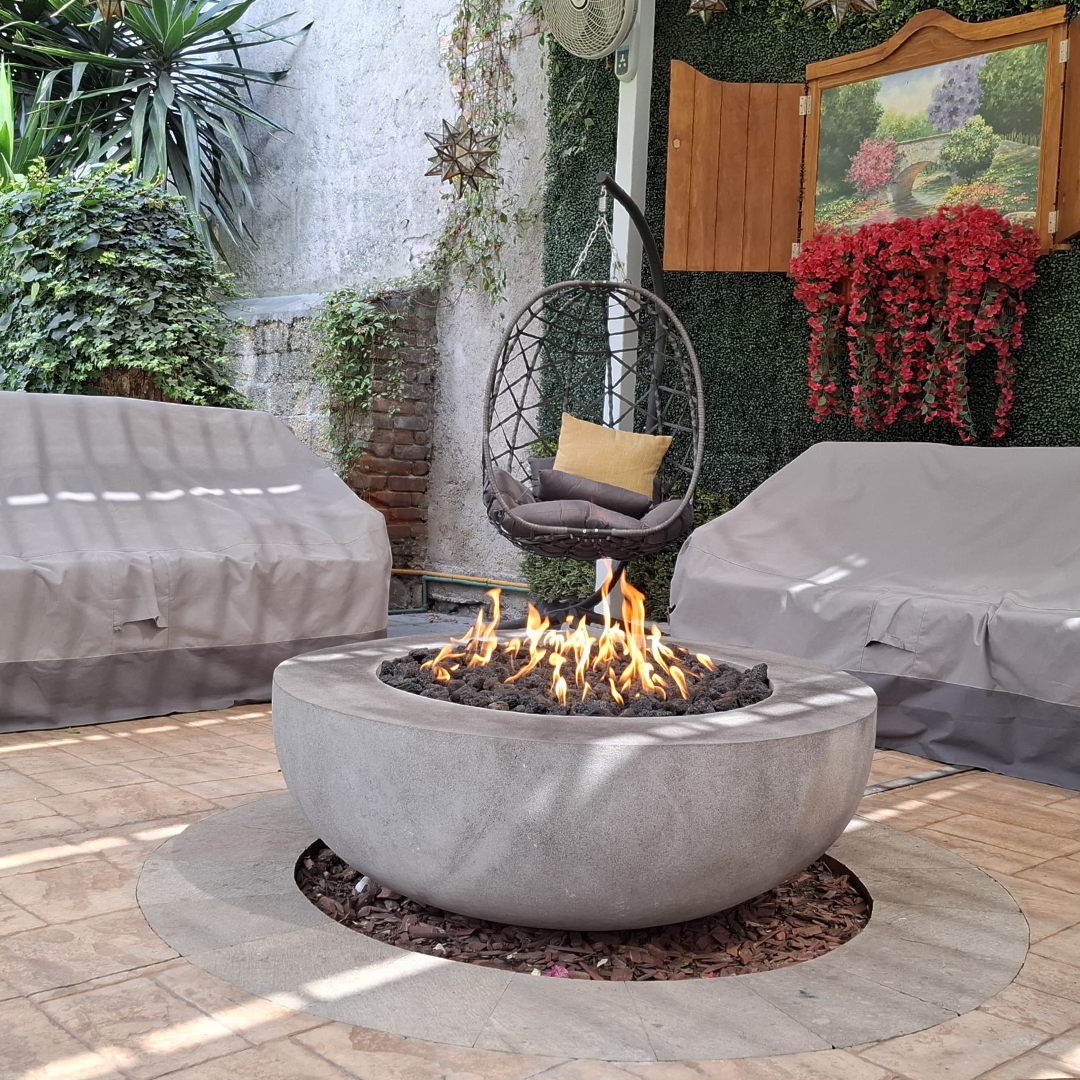 Concrete Bowl Firepit 122 (con mesa integrada)
