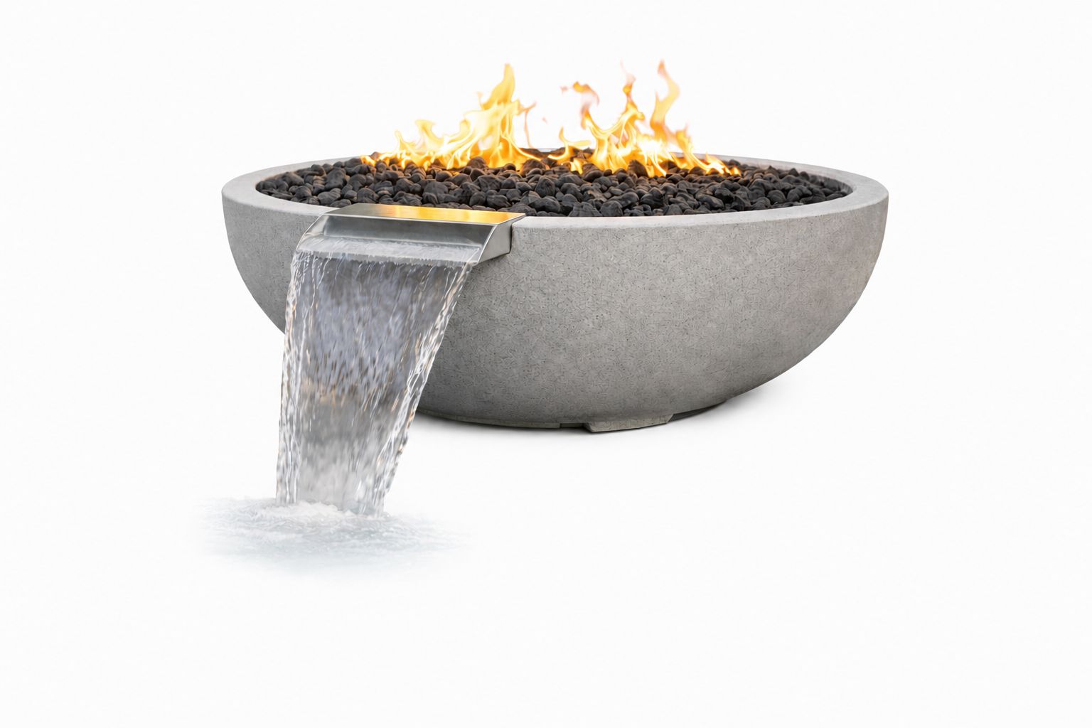 Fire+Water Firepit de gas con fuente de agua integrada