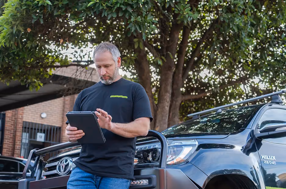 Travis Garden conducting an aborist report onsite in Melbourne