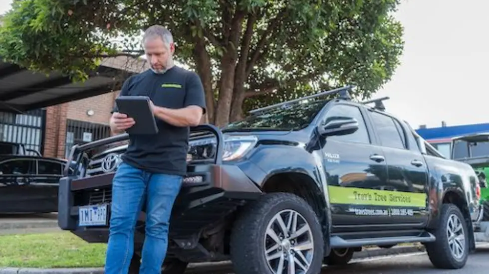 Trav’s Tree Services arborist reviewing council approval requirements for tree removal on private property in Victoria.
