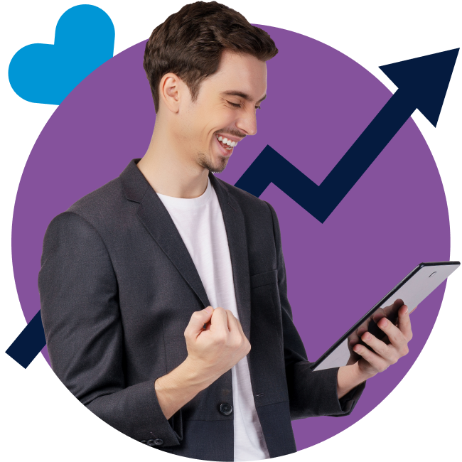 Woman looking at phone on social media