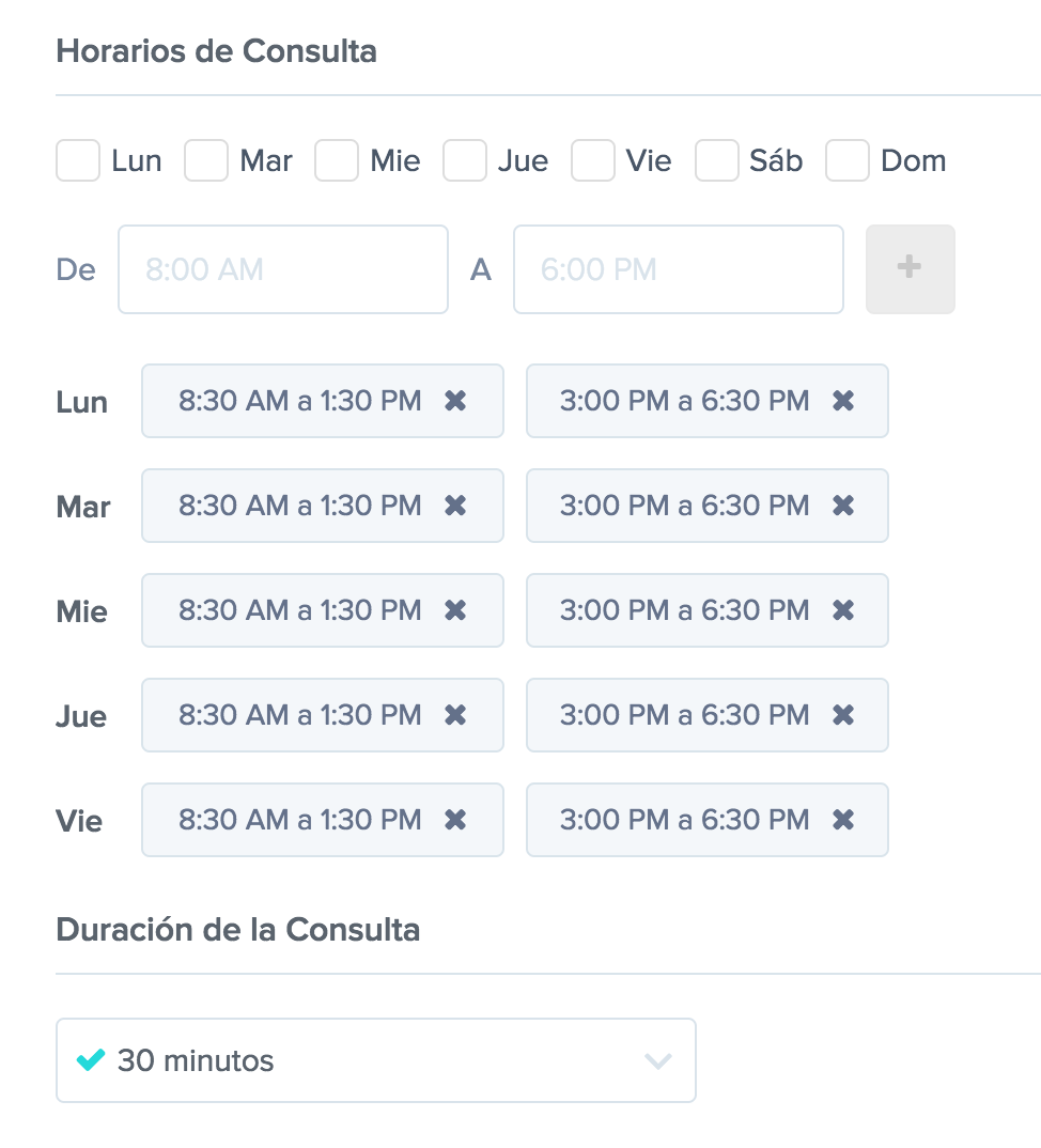 agenda medica configurable