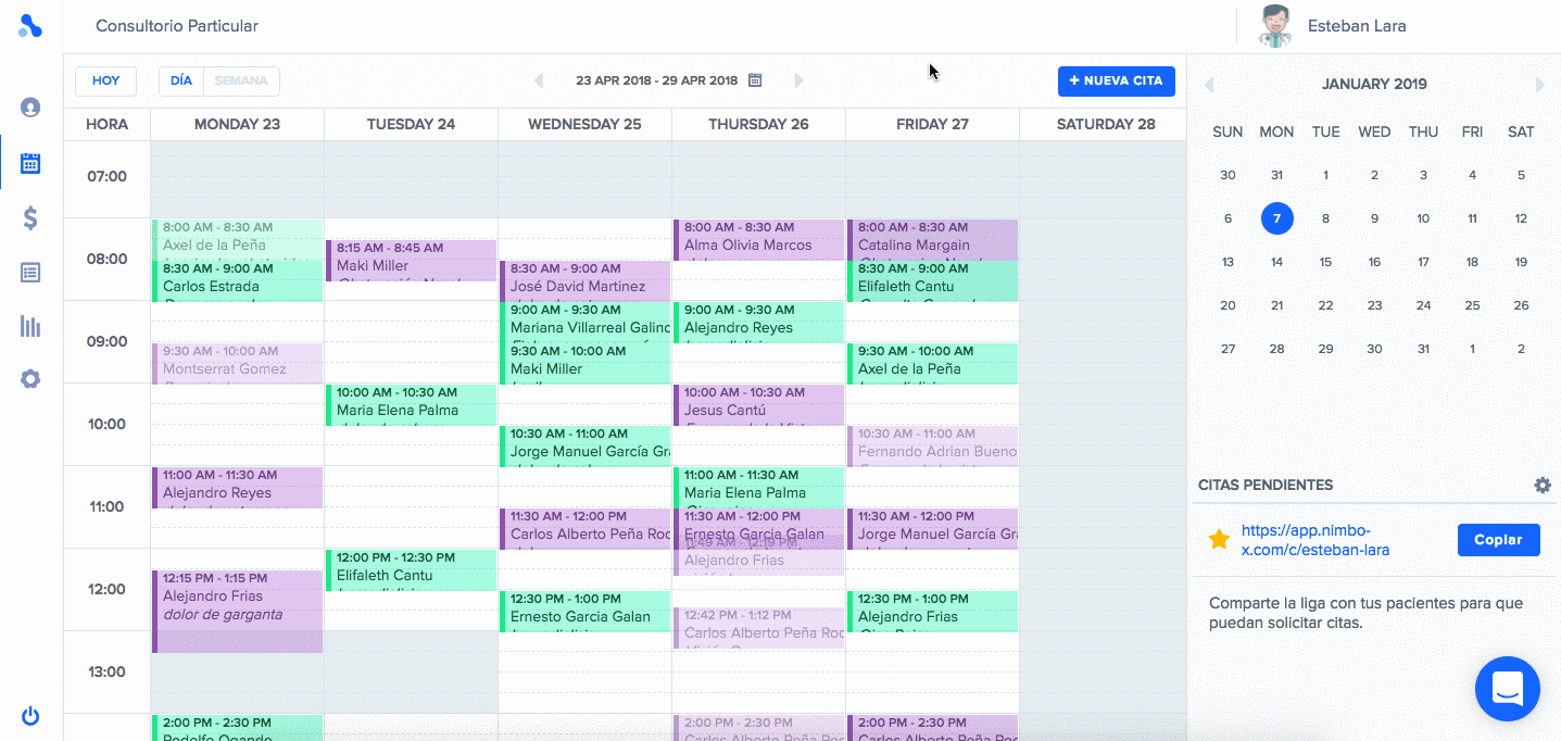 agenda para nutriologos
