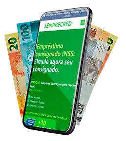 celular simulando empréstimo consignado com dinheiro atrás