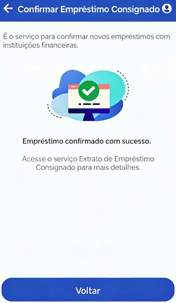 Confirmação de anuência concluída no aplicativo Meu INSS