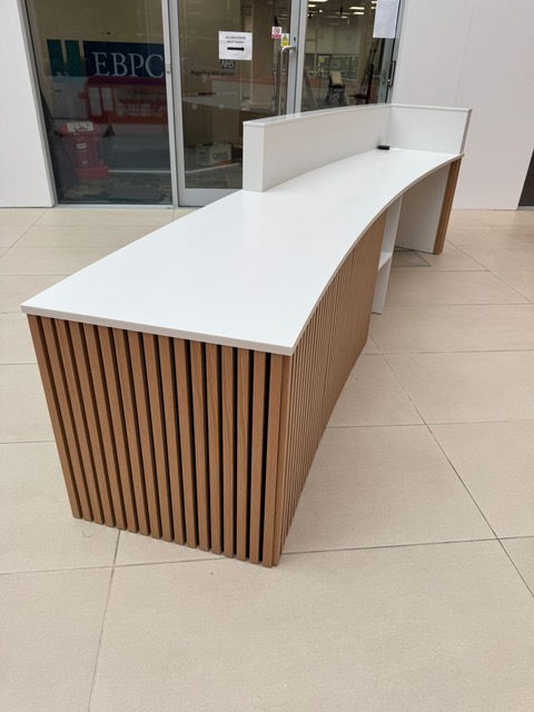 custom corian reception desk