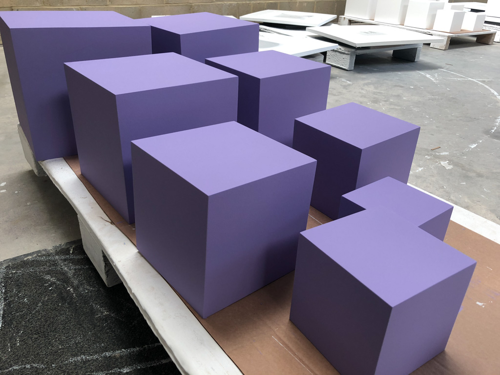 Purple nesting plinths