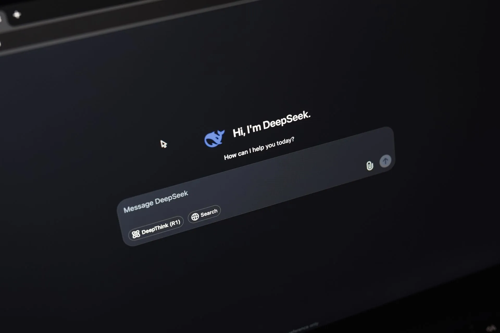 DeepSeek AI chat interface open on a computer screen representing AI-powered content workflows