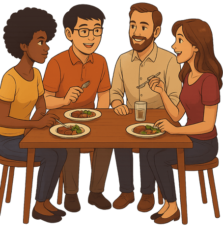 Illustration d'un dîner à la dopamine