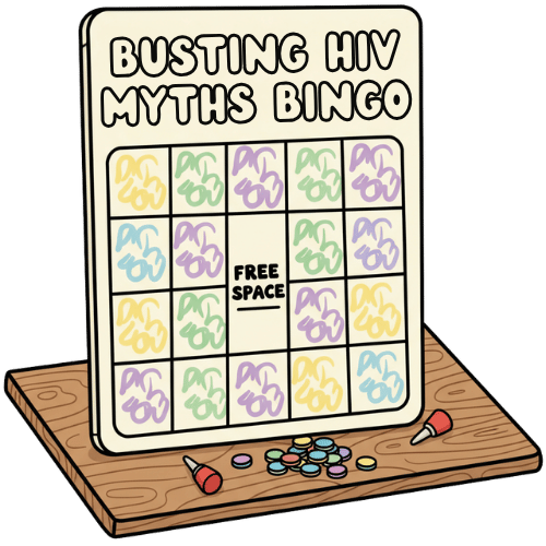 Nine Circles Sex Drugs and Bingo game card illustration