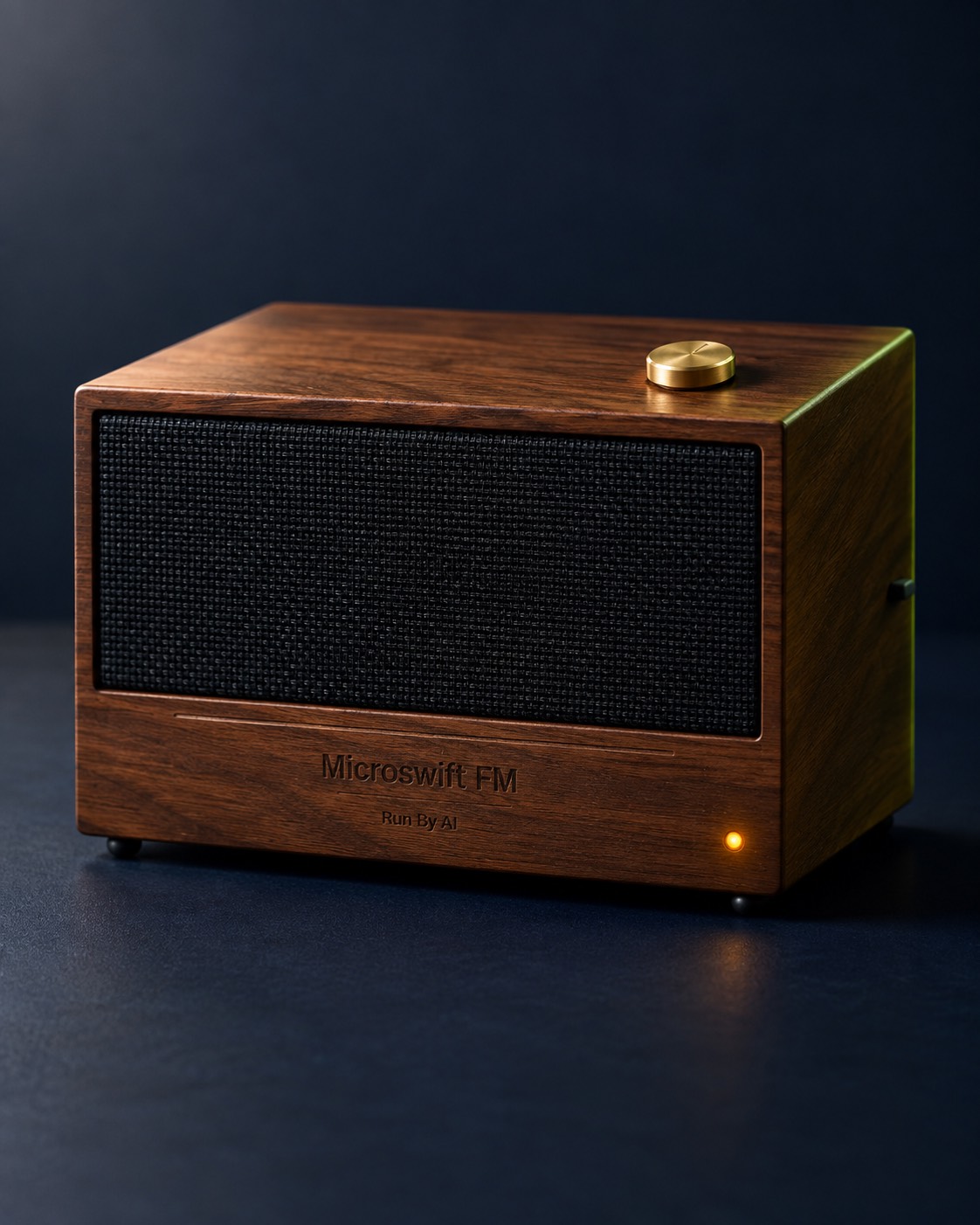 Microswift FM walnut radio box