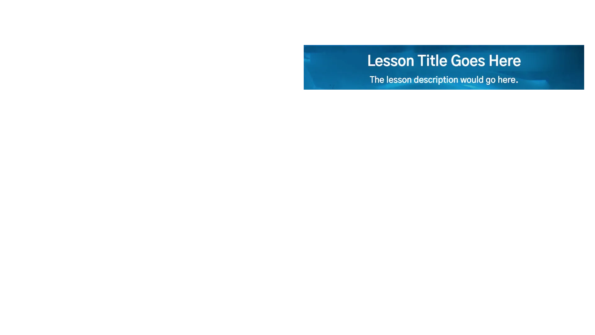An image representing the interface for viewing selected lesson's details