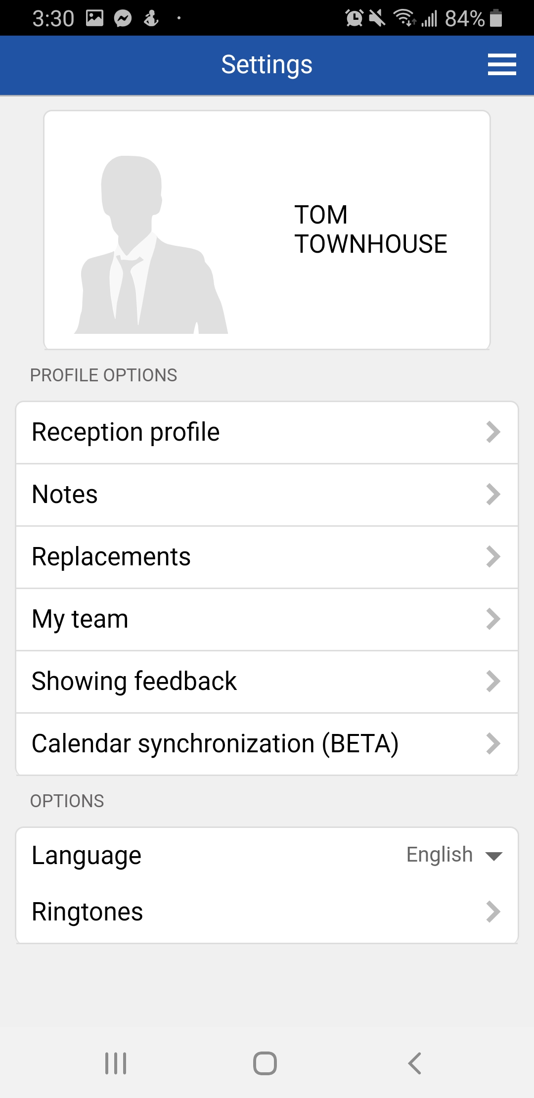 Touchbase profile