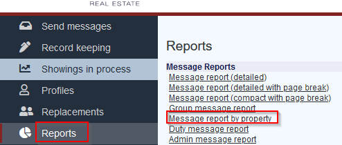 Real estate property report