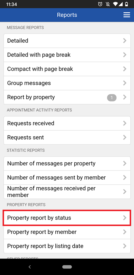 Touchbase listing reports