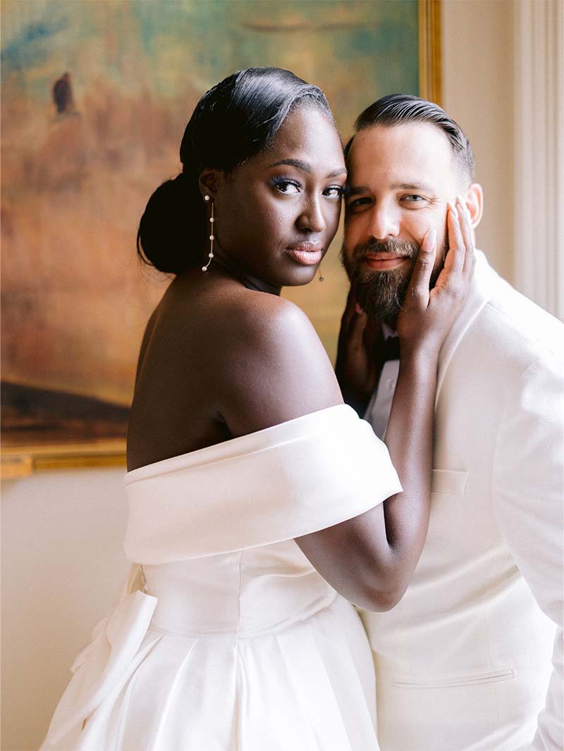 Editorial portrait of newlyweds