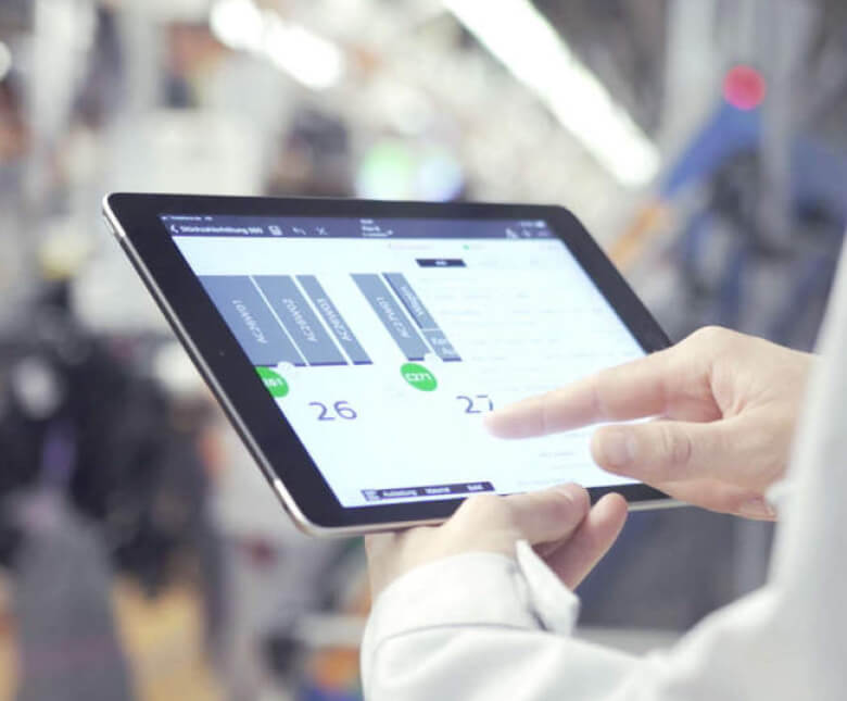 Audi DPA Produktionsplanungs-Assistent-App auf einem Tablet