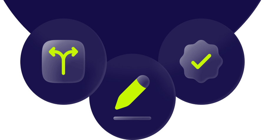 Symbole, die die Funktionen von Sensedrive darstellen