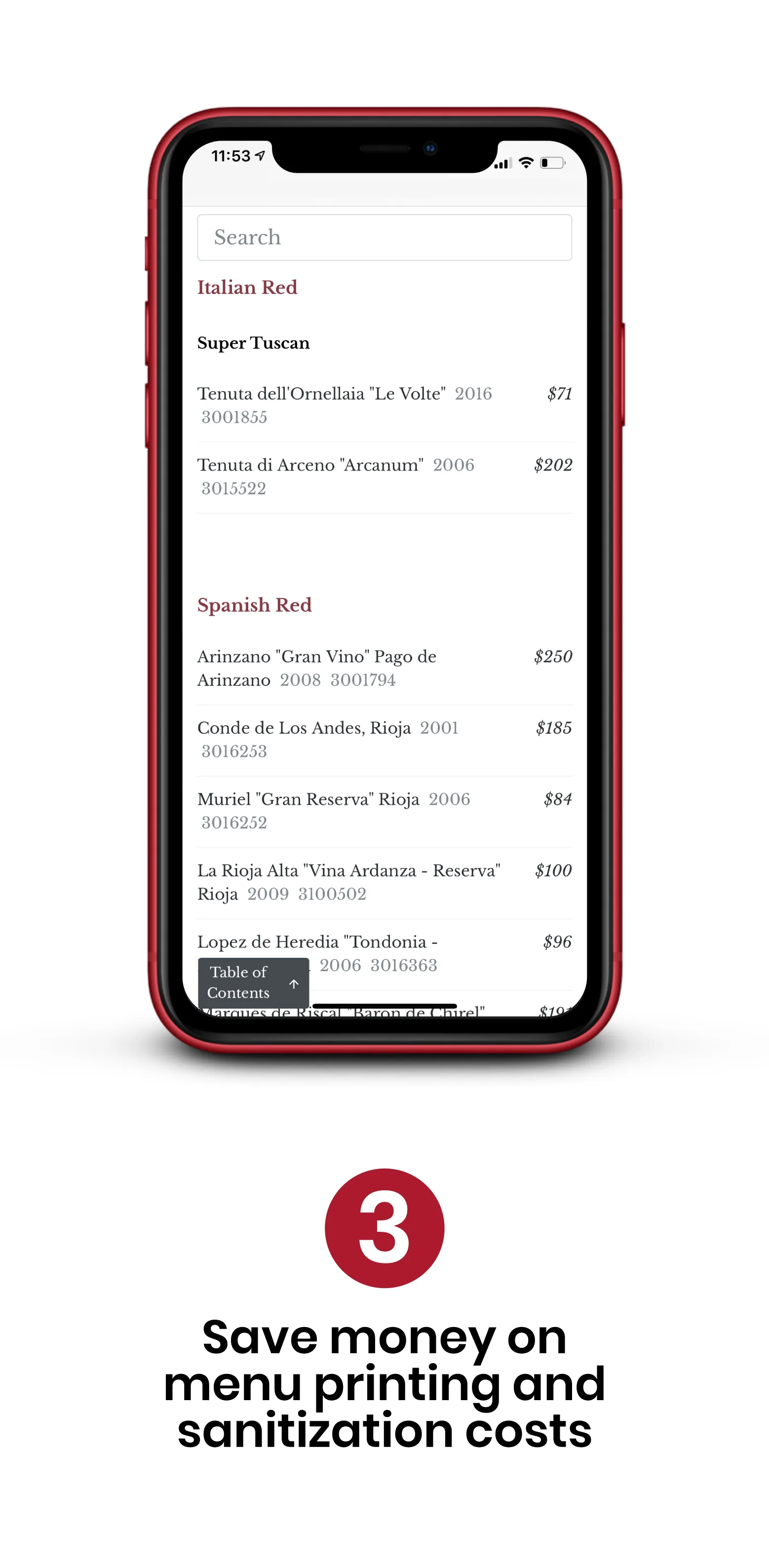 view hygienic digital menu