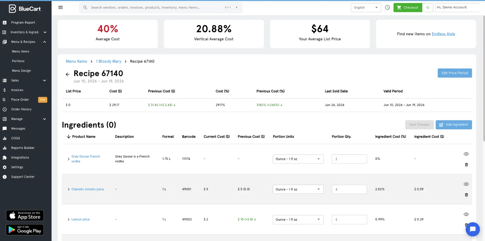 beverage inventory software uploads