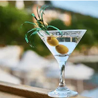 martini with olives