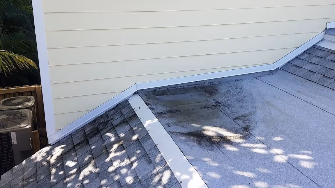 water pooling on roof