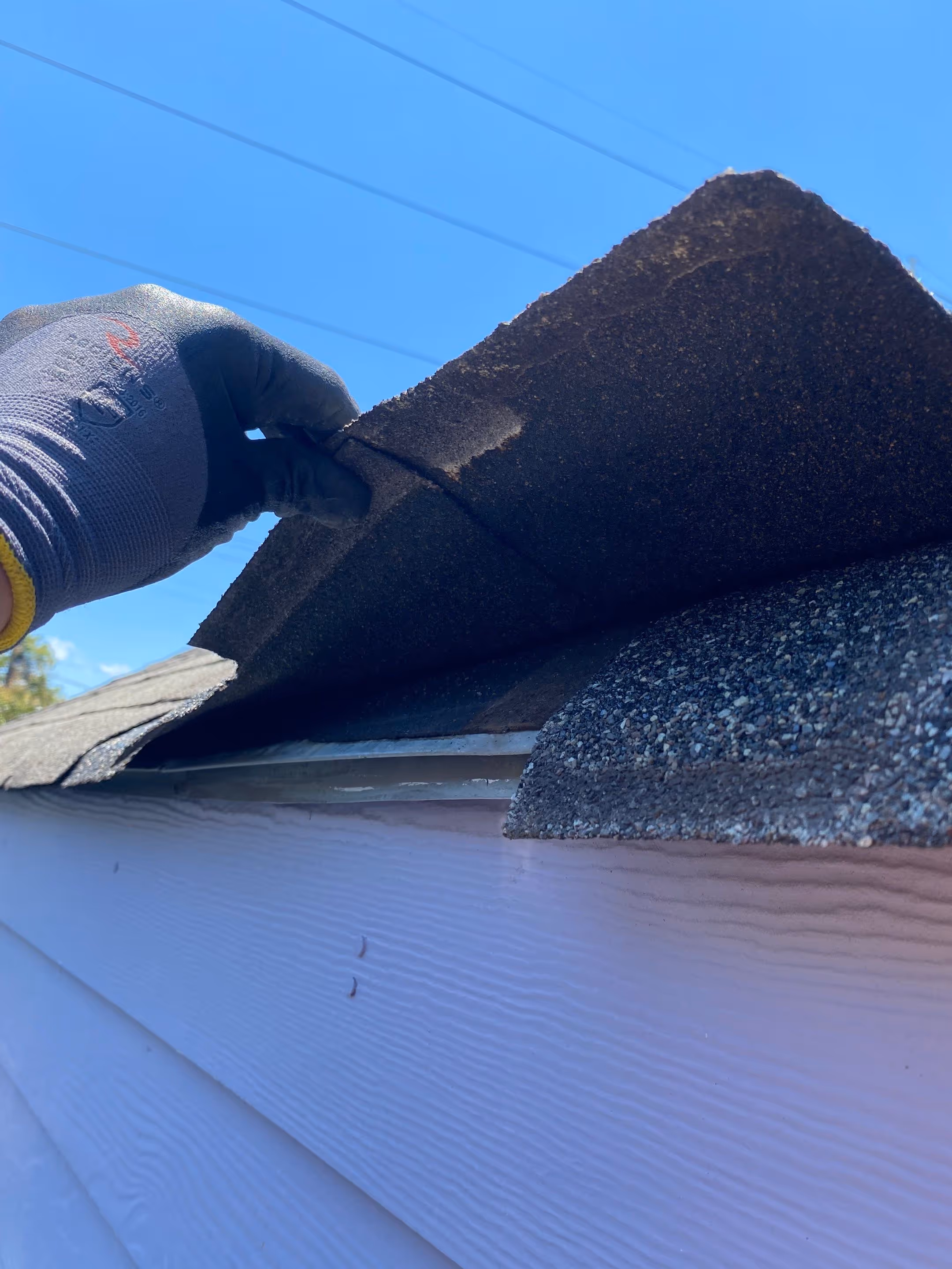 Roof damaged by wind
