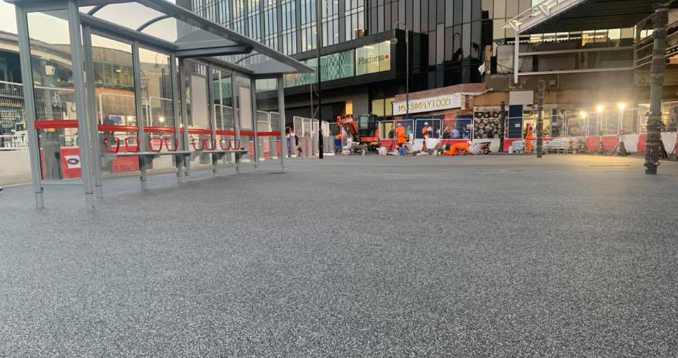 resin bound commercial project at leeds city station