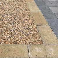 block work with sand coloured resin