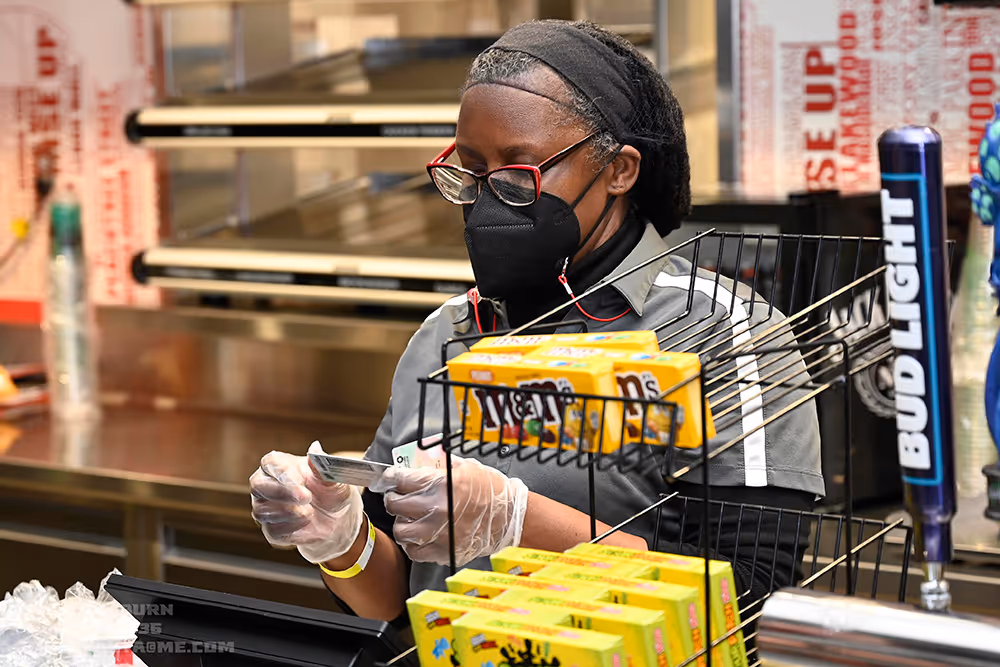 NFP volunteer working at food stand during event
