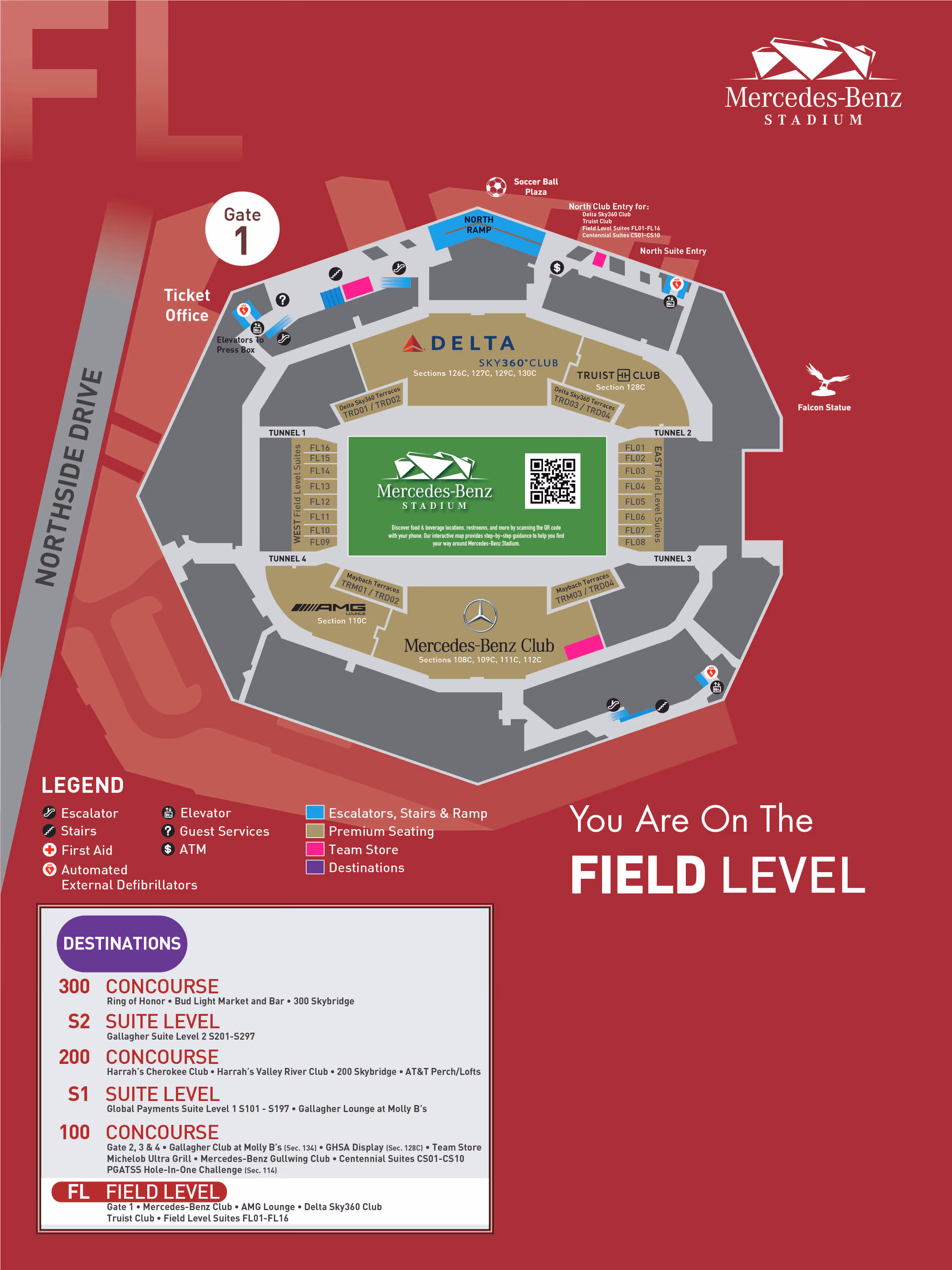 A static image of the field level at Mercedes-Benz Stadium.  
