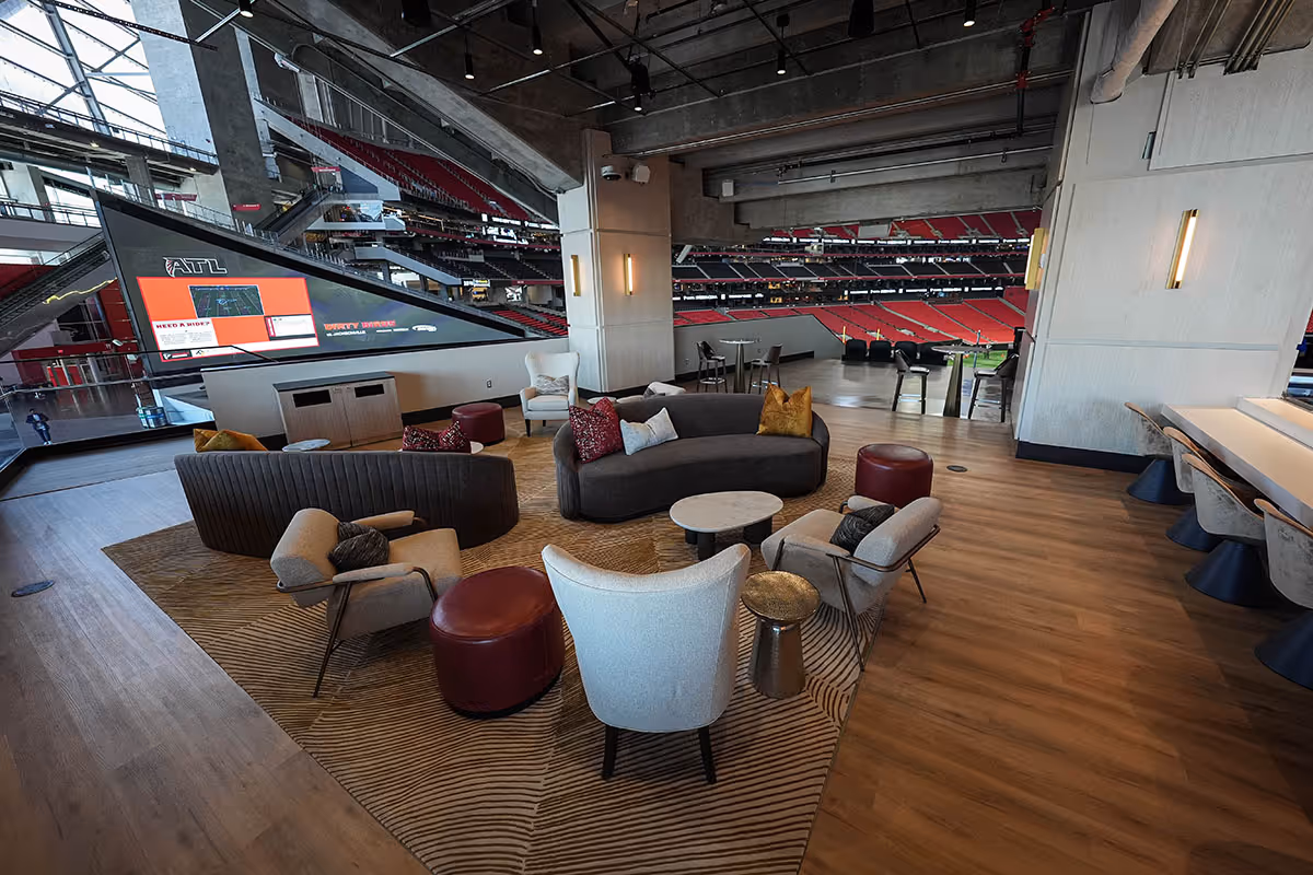 Molly Bs lounge featuring luxurious appointments and comfortable seating