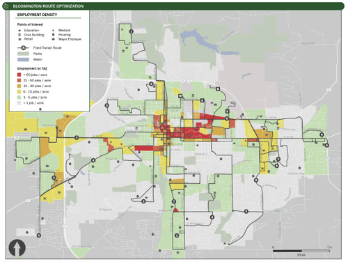 City of Bloomington Employment Density Map