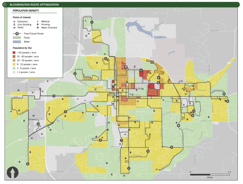 City of Bloomington Population Density Map