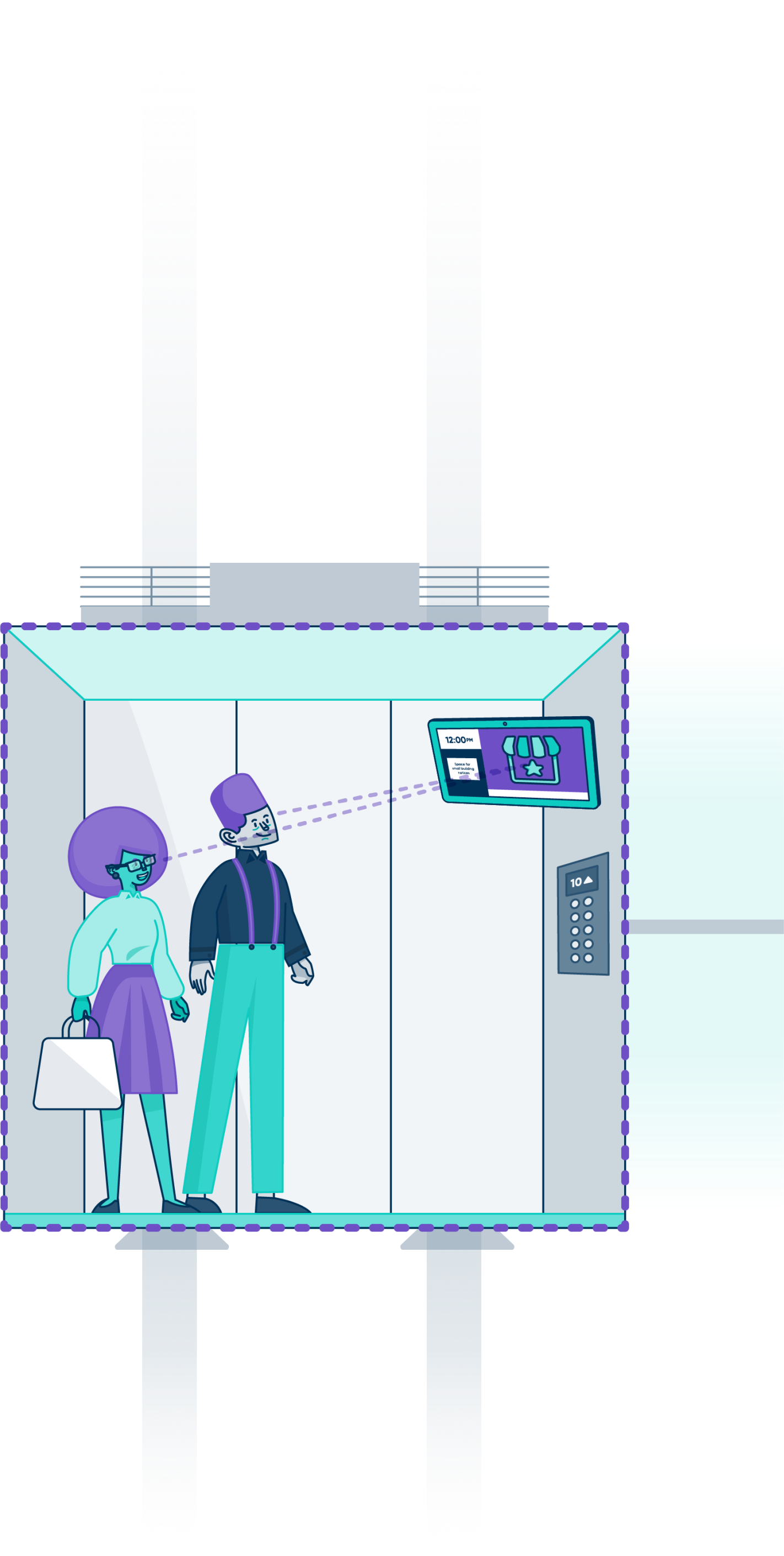 Elevator advertising screen display illustration - The Focus