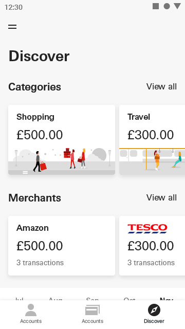 Animation of the Connected Money Discover section