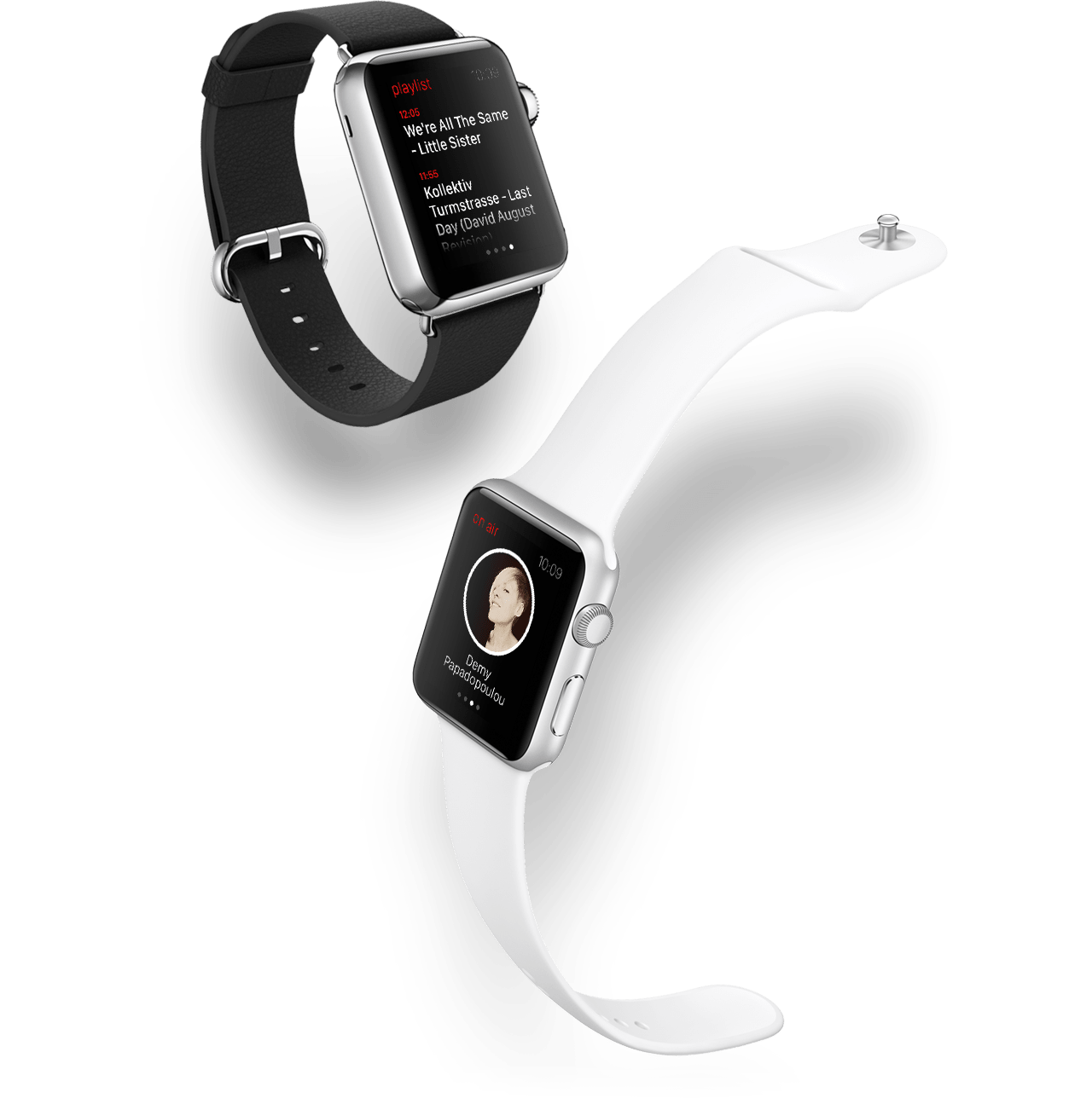 Offradio Apple Watch app shown on an Apple Watch