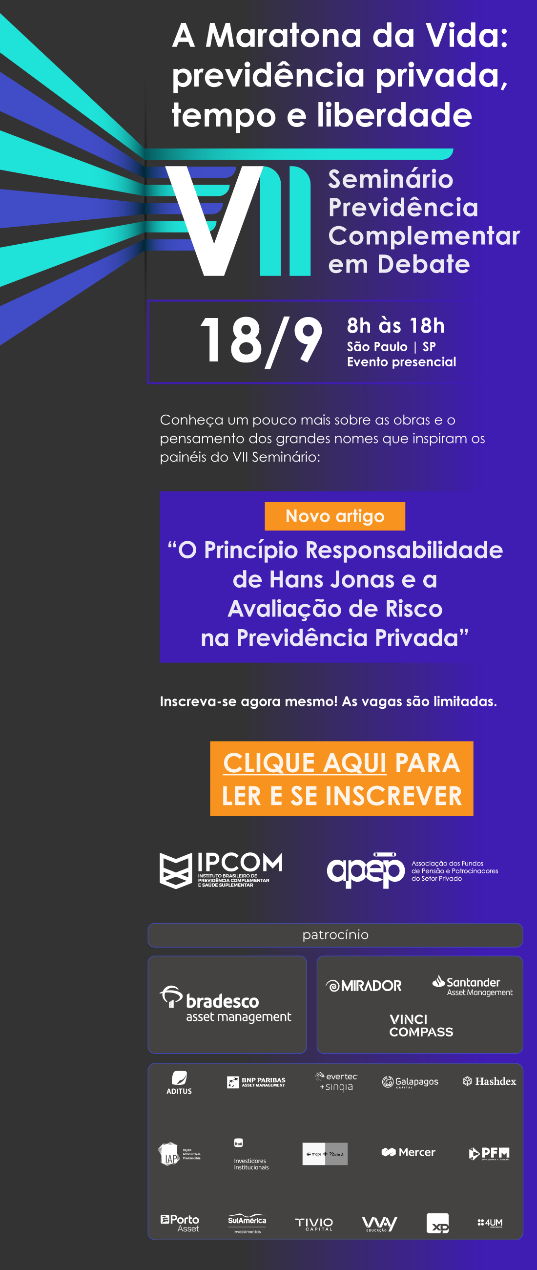 Montagem fotográfica com informações sobre o evento e logos dos organizadores e patrocinadores.