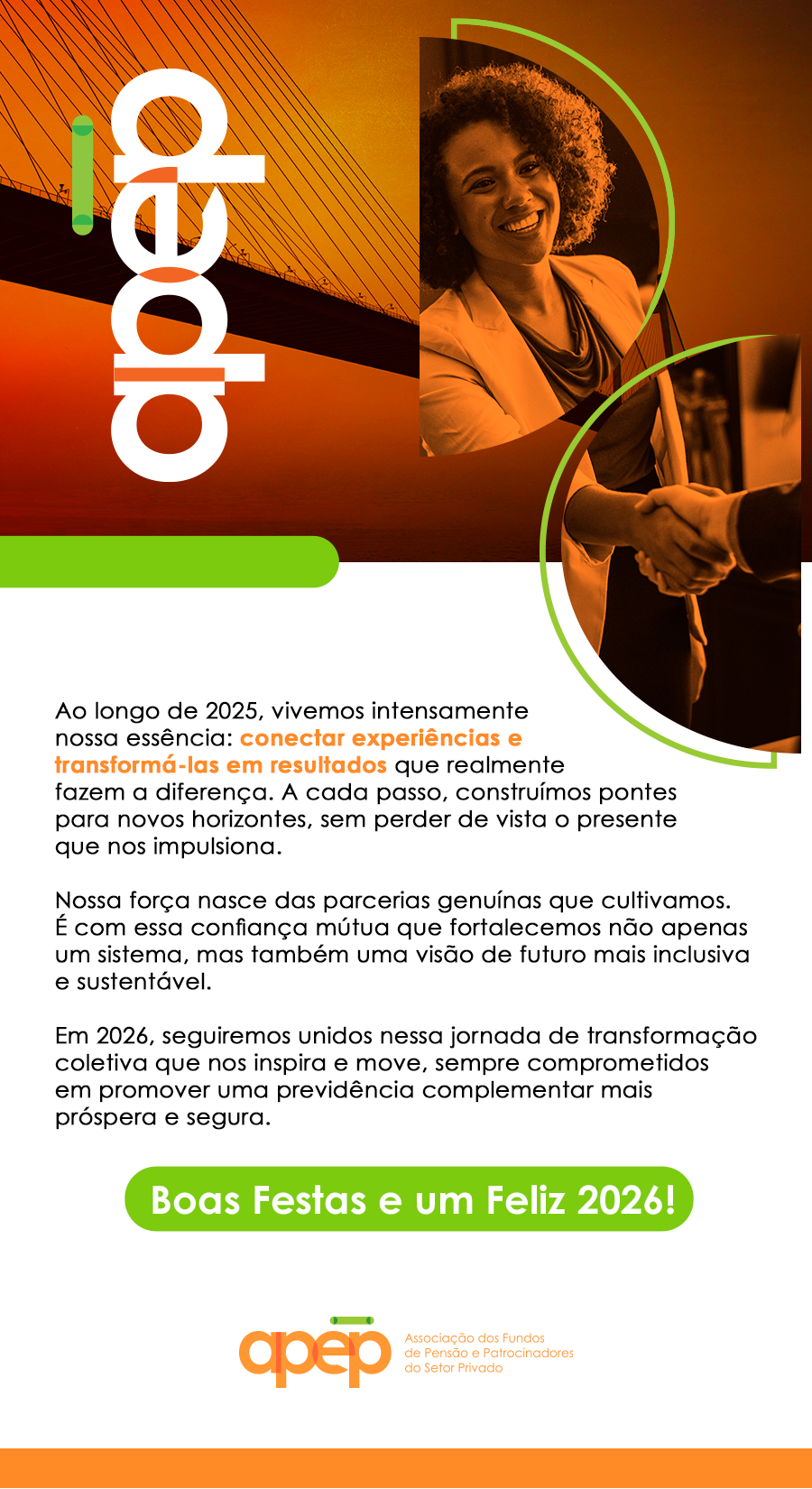 Arte com imagem de Boas Festas da APEP