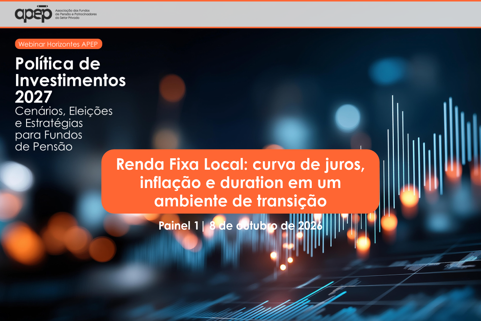imagem abstrata com logotipo dos patrocinadores e nome do painel