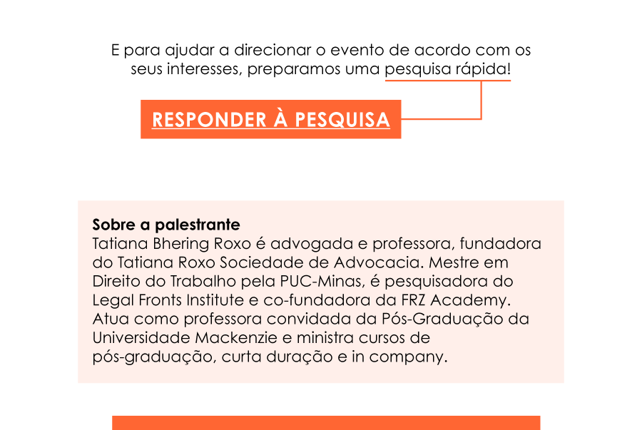 descrição do evento com as informações sobre a inscrição e pesquisa