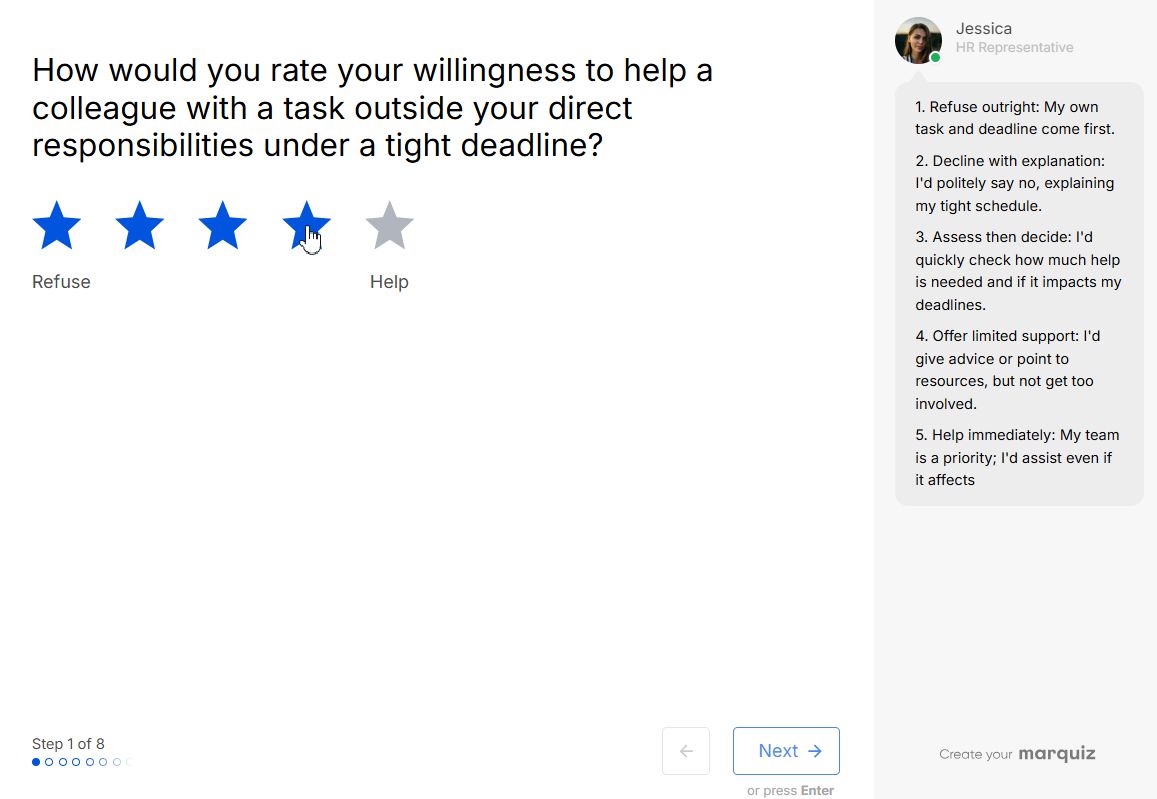 Willingness to help question