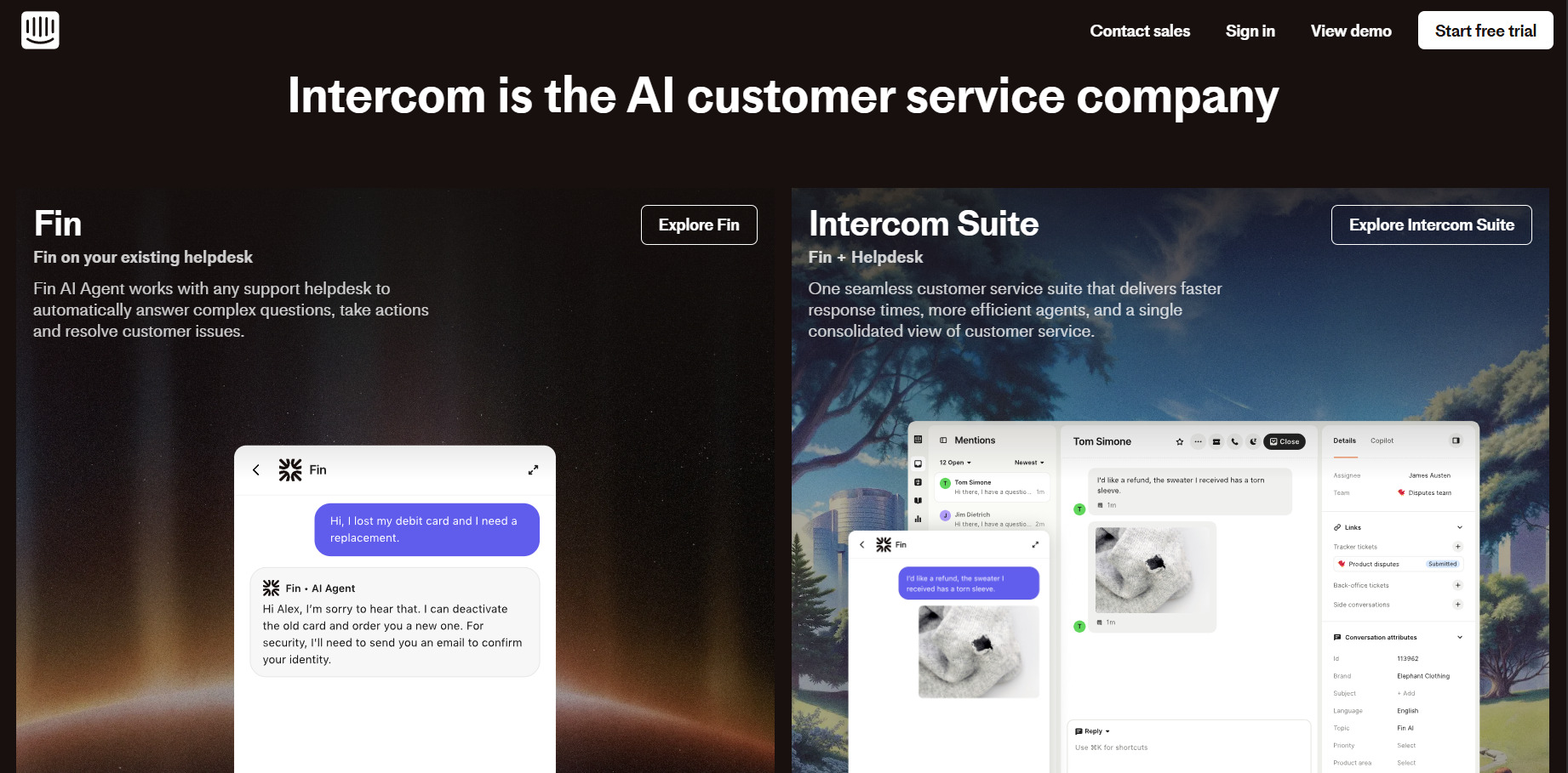 Intercom main page