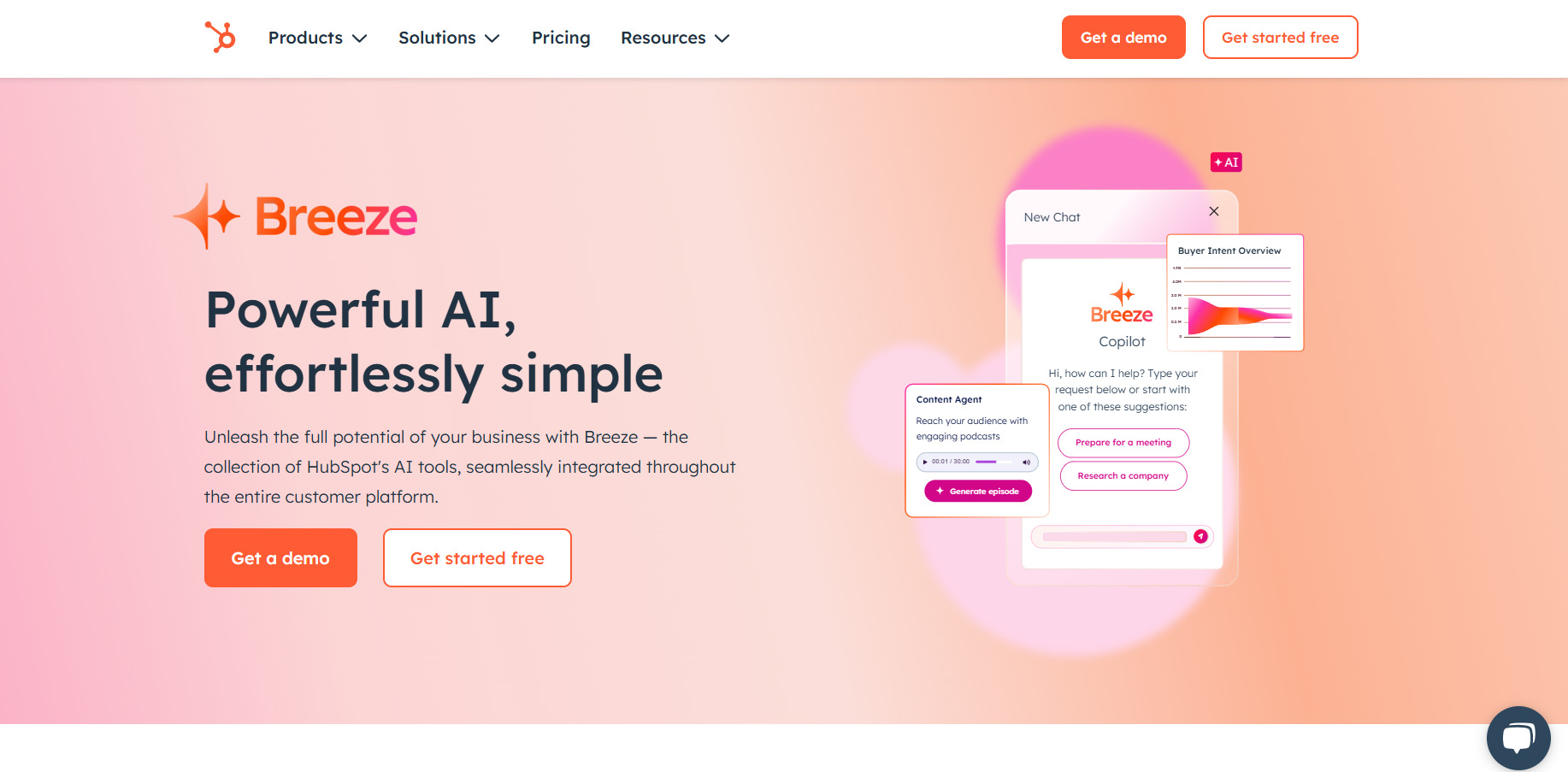 Breeze landing page