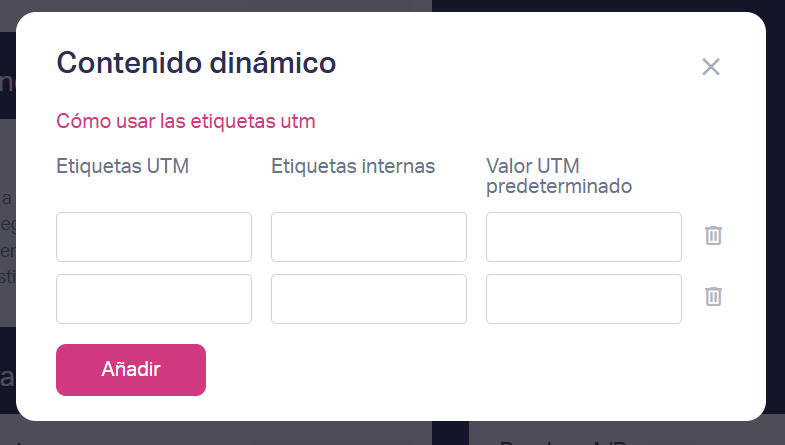 UTM settings