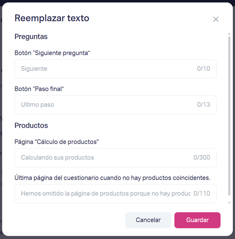Text change