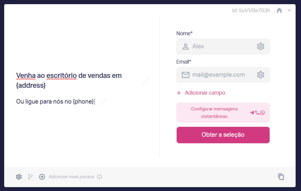 Lead form with key words