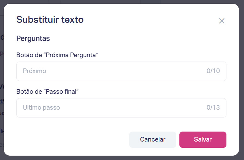 Edit text settings